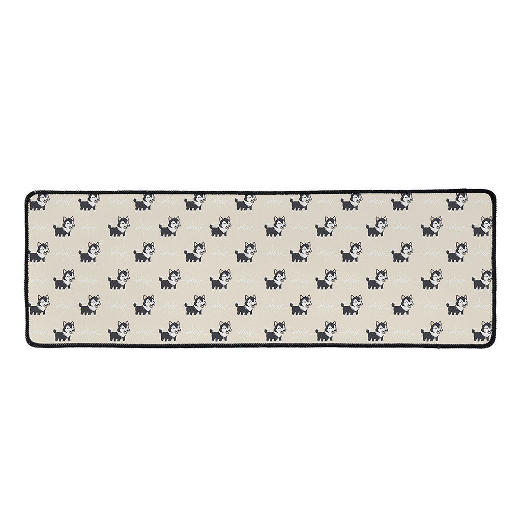 Cute Siberian Husky Pattern Print Long Kitchen Mat