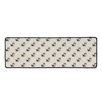 Cute Siberian Husky Pattern Print Long Kitchen Mat