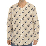 Cute Siberian Husky Pattern Print Long Sleeve Baseball Jersey