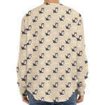 Cute Siberian Husky Pattern Print Long Sleeve Baseball Jersey