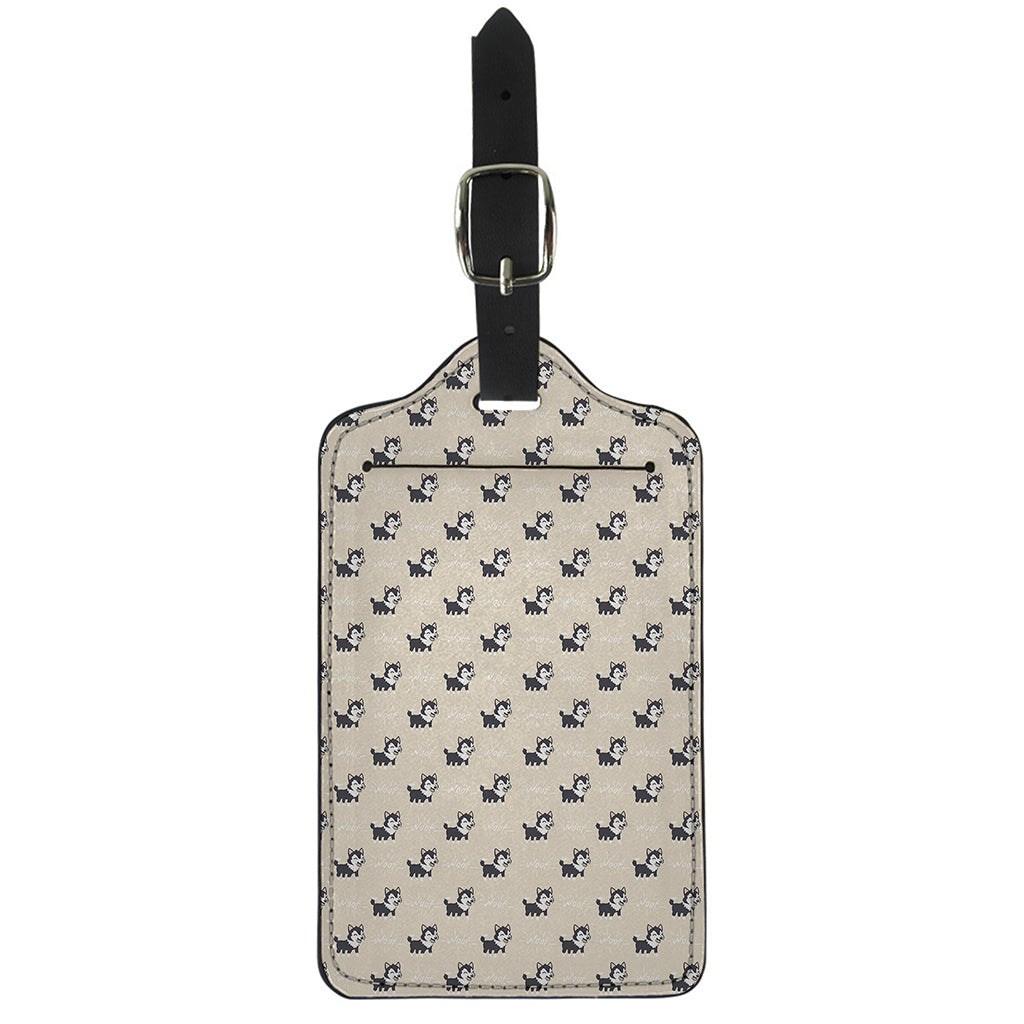 Cute Siberian Husky Pattern Print Luggage Tag