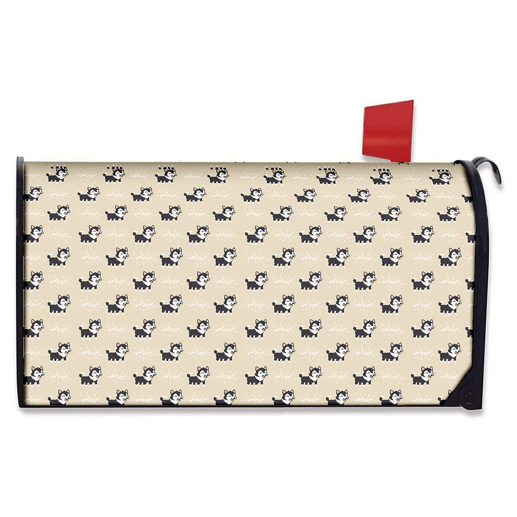Cute Siberian Husky Pattern Print Mailbox Cover