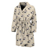 Cute Siberian Husky Pattern Print Men's Bathrobe