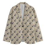 Cute Siberian Husky Pattern Print Men's Blazer