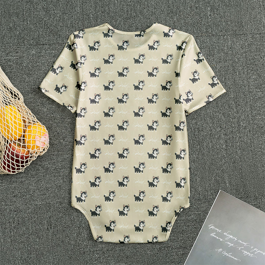 Cute Siberian Husky Pattern Print Men's Bodysuit