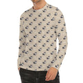 Cute Siberian Husky Pattern Print Men's Long Sleeve Rash Guard