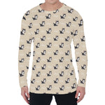 Cute Siberian Husky Pattern Print Men's Long Sleeve T-Shirt