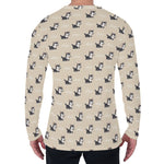 Cute Siberian Husky Pattern Print Men's Long Sleeve T-Shirt