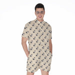 Cute Siberian Husky Pattern Print Men's Rompers