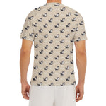 Cute Siberian Husky Pattern Print Men's Short Sleeve Rash Guard