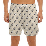 Cute Siberian Husky Pattern Print Men's Split Running Shorts