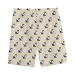 Cute Siberian Husky Pattern Print Men's Sports Shorts
