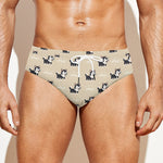 Cute Siberian Husky Pattern Print Men's Swim Briefs