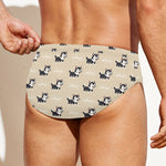 Cute Siberian Husky Pattern Print Men's Swim Briefs