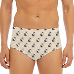 Cute Siberian Husky Pattern Print Men's Triangle Swim Briefs