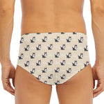 Cute Siberian Husky Pattern Print Men's Triangle Swim Briefs