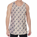 Cute Siberian Husky Pattern Print Men's Velvet Tank Top