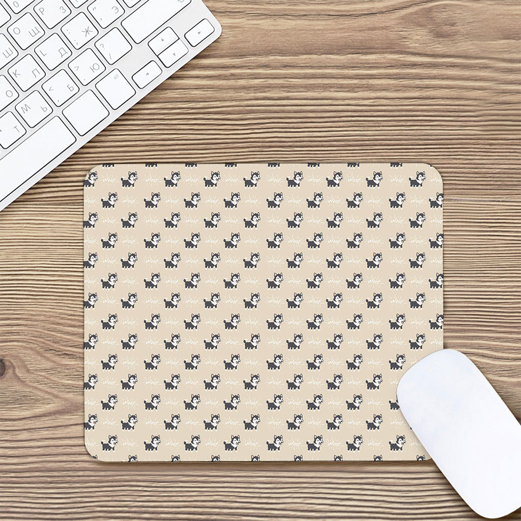 Cute Siberian Husky Pattern Print Mouse Pad