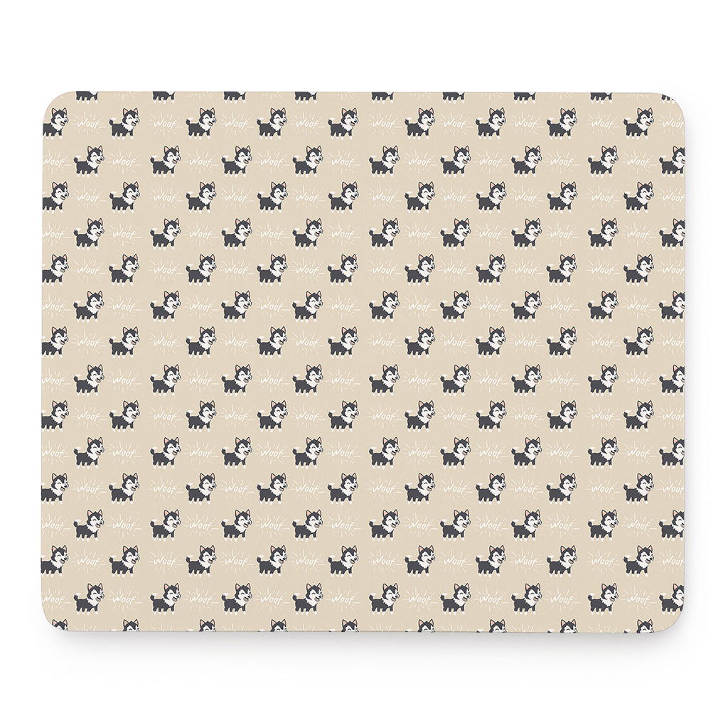 Cute Siberian Husky Pattern Print Mouse Pad