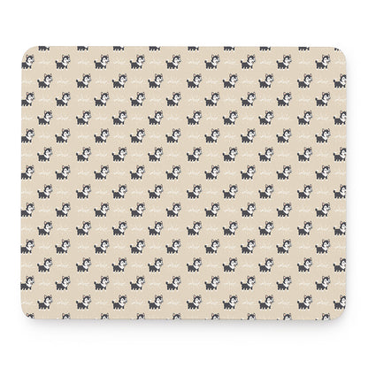 Cute Siberian Husky Pattern Print Mouse Pad