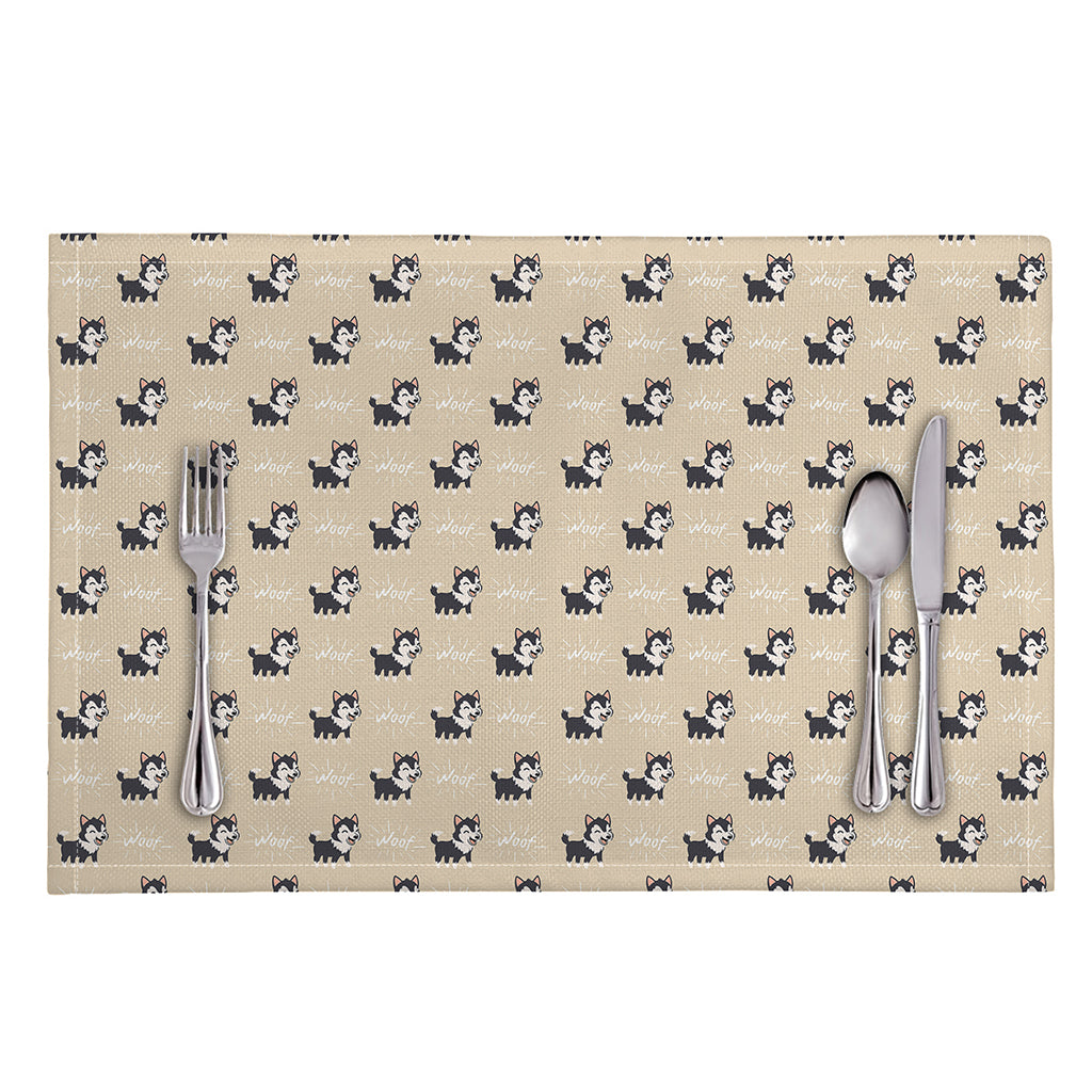 Cute Siberian Husky Pattern Print Placemat