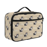 Cute Siberian Husky Pattern Print Portable Lunch Bag