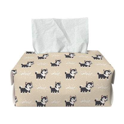 Cute Siberian Husky Pattern Print Rectangle Tissue Box Cover
