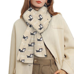 Cute Siberian Husky Pattern Print Scarf