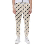 Cute Siberian Husky Pattern Print Scuba Joggers