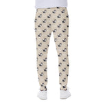 Cute Siberian Husky Pattern Print Scuba Joggers