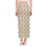 Cute Siberian Husky Pattern Print Side Slit Maxi Skirt