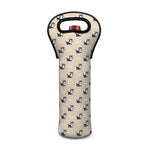 Cute Siberian Husky Pattern Print Single Neoprene Wine Tote