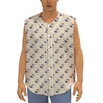 Cute Siberian Husky Pattern Print Sleeveless Baseball Jersey