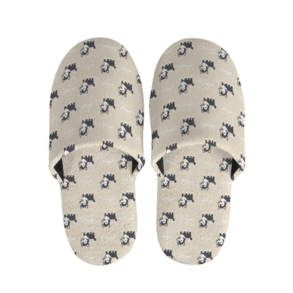 Cute Siberian Husky Pattern Print Slippers