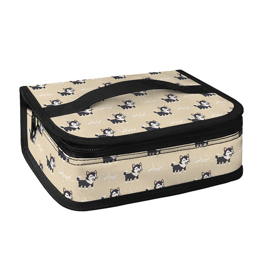 Cute Siberian Husky Pattern Print Small Lunch Bag