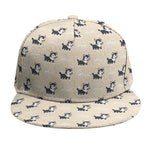 Cute Siberian Husky Pattern Print Snapback Cap