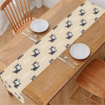 Cute Siberian Husky Pattern Print Table Runner