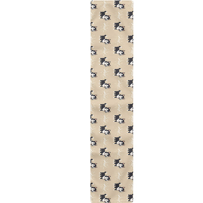 Cute Siberian Husky Pattern Print Table Runner