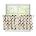 Cute Siberian Husky Pattern Print Tier Curtains