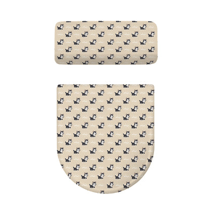 Cute Siberian Husky Pattern Print Toilet Lid And Tank Cover Set