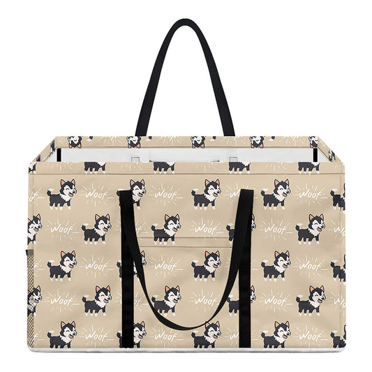 Cute Siberian Husky Pattern Print Utility Tote Bag