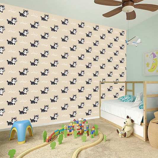 Cute Siberian Husky Pattern Print Wall Sticker
