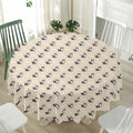 Cute Siberian Husky Pattern Print Waterproof Round Tablecloth
