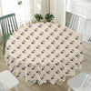 Cute Siberian Husky Pattern Print Waterproof Round Tablecloth