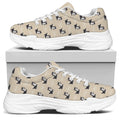 Cute Siberian Husky Pattern Print White Chunky Shoes