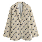 Cute Siberian Husky Pattern Print Women's Blazer
