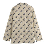 Cute Siberian Husky Pattern Print Women's Blazer