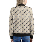 Cute Siberian Husky Pattern Print Women's Bomber Jacket