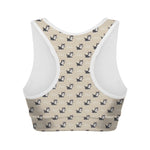 Cute Siberian Husky Pattern Print Women's Sports Bra