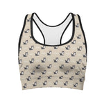 Cute Siberian Husky Pattern Print Women's Sports Bra